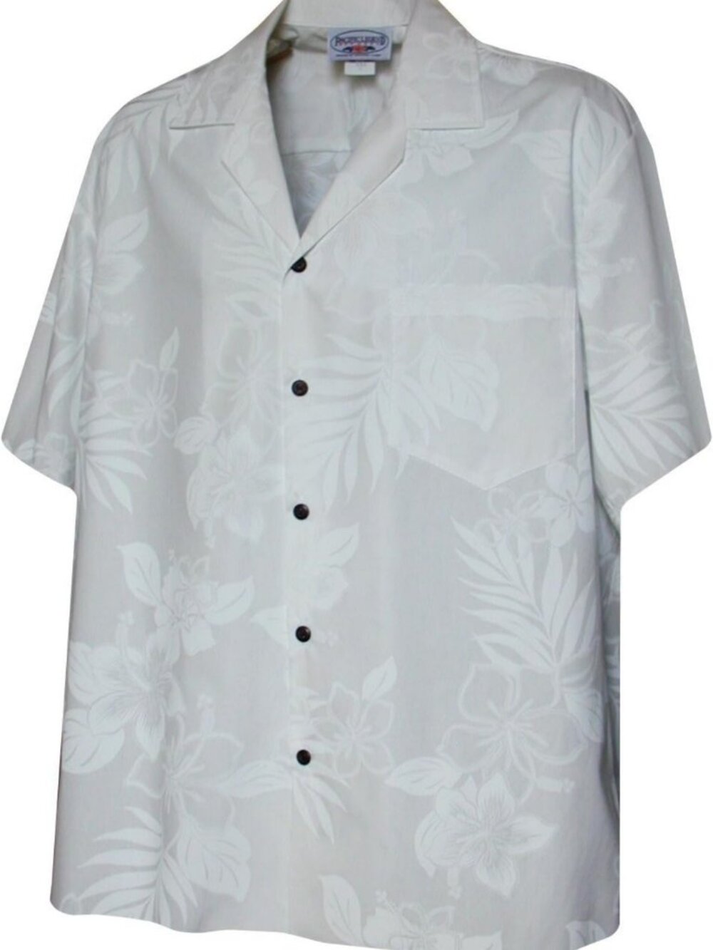 Tropical Floral Hawaiian Shirt for Men - White Wedding Casual Beachwear